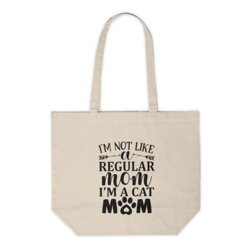 I'm Not Like A Regular Mom, I'm A Cat Mom Custom Canvas Tote Bag